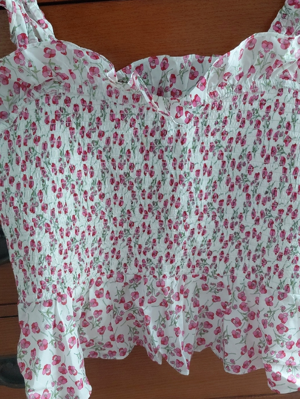 J.Crew Smocked Ruffle Top - Picture 3 of 7